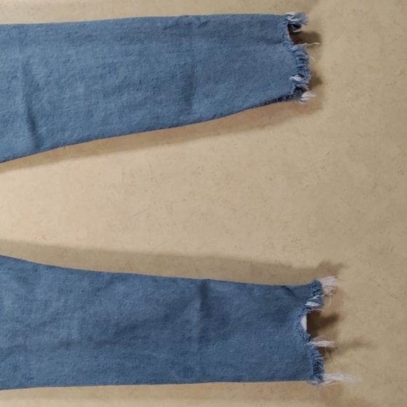 01138 Agolde Los Angeles distressed button front high rise jeans 26 - Picture 9 of 13